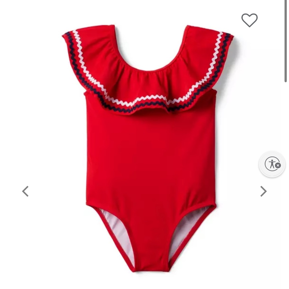 Janie and Jack Very Cheery Ric Rac Ruffle Swimsuit